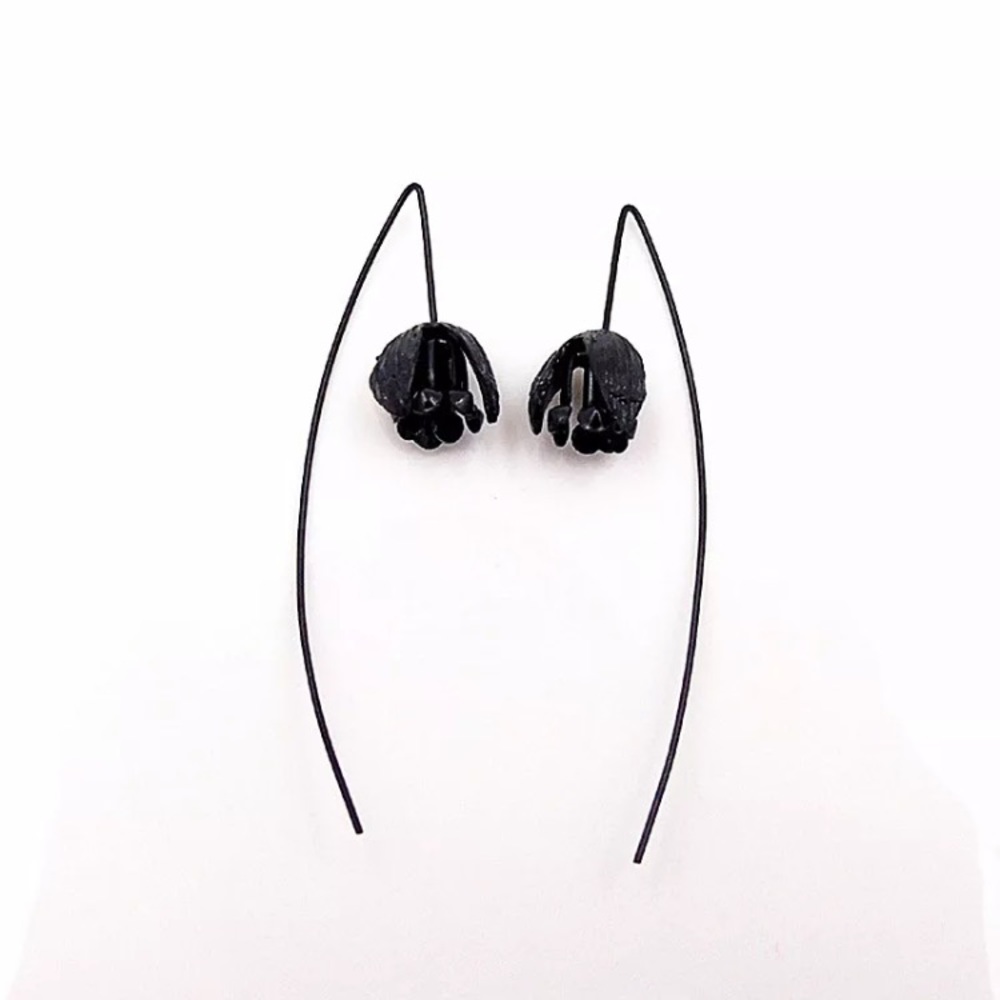 🆕 Rose Black Threader Earrings - Picture 4 of 4